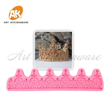 

Large Crown Silicone Mold Relief Fondant Impression Flower Mould Cake Decorating Tool Sugarcraft Cake Molds Baking Accessories