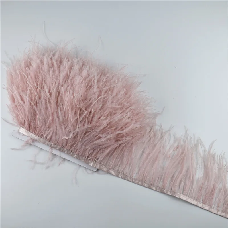 10 Yards 4-6″ Baby Pink Natural Ostrich Feathers Trim