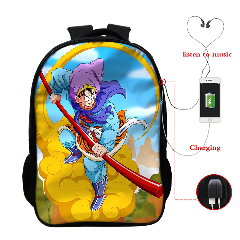 D8 Mochila dragon ball рюкзак и сумка Dos Супер usb зарядка Разъем для наушников рюкзак книжная Сумка для подростков сумка для ноутбука школьный - Цвет: D8