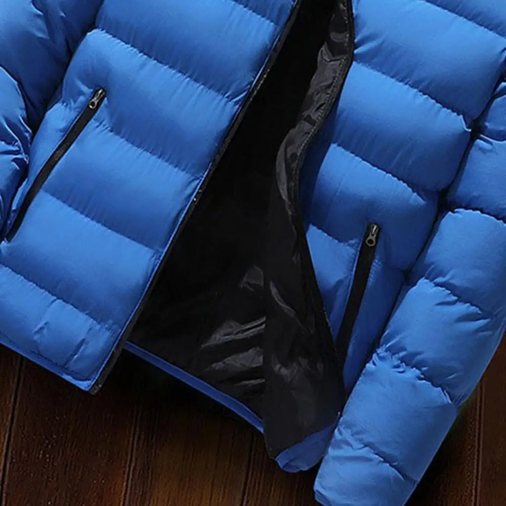 Oversize Men Jacket Winter Warm Thick Waterproof Windbreak Cardigan Stand Collar Pockets Down Coat Outerwear Work