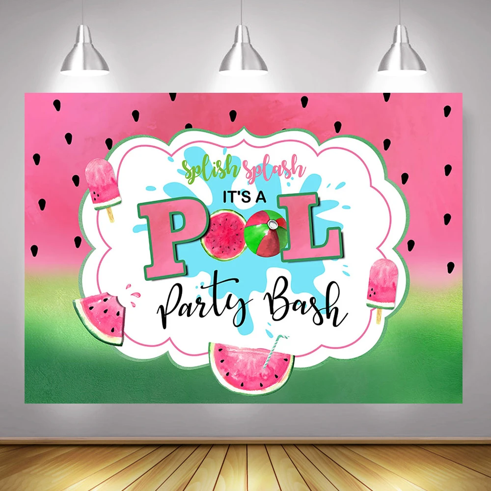 Photographie De Fond De Fete En Piscine Pour L Ete Pasteque Creme Glacee Anniversaire Aliexpress
