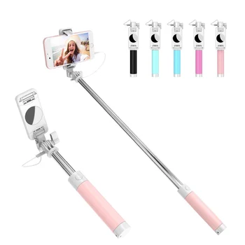 

3.5MM AUX Universal Selfie Stick For iPhone Samsung Huawei Xiaomi Phone Mini Foldable Tripod Mirror Wired Selfie Sticks