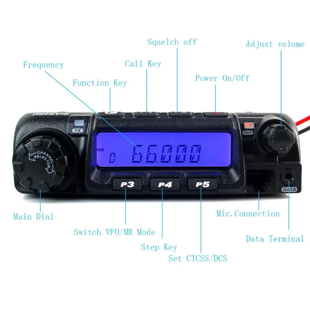 Retevis RT 9000D Mobile Car Radio Transceiver VHF 66 88MHz or UHF 60W 200CH Scrambler Walkie 4