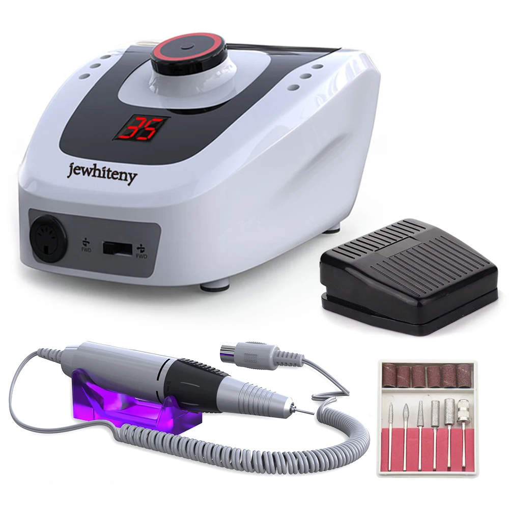 Skup Profesjonalny elektryczny pilnik do paznokci akcesoria do maszyn 32W 35000RPM wysokiej jakości pilnik do paznokci Manicure frezy wiertarka do paznokci
