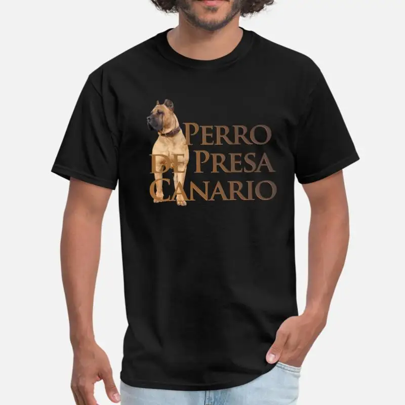 Men-Black Дизайнерская мужская футболка Perro De Presa Canario Dogo Canario женская футболка с вырезом лодочкой Размер Xxxl 4xl 5xl Мужской Топ в стиле хип-хоп - Цвет: Men-Black