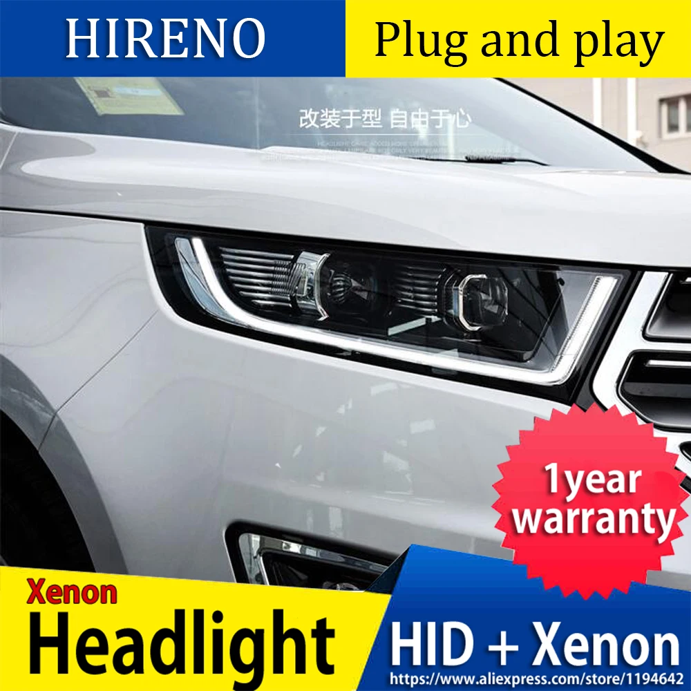 Автомобильный Стайлинг для Ford Edge фары- Edge светодиодный фонарь DRL Hid головной фонарь Ангел глаз биксеноновый луч аксессуары