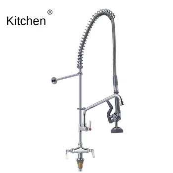 

Hotel Kitchen Water Shower Mixer Tap Dishwasher Mixing Faucet Copper 18mm Countertop Installation ZBS-5802-8 5.88 30kg Spiral