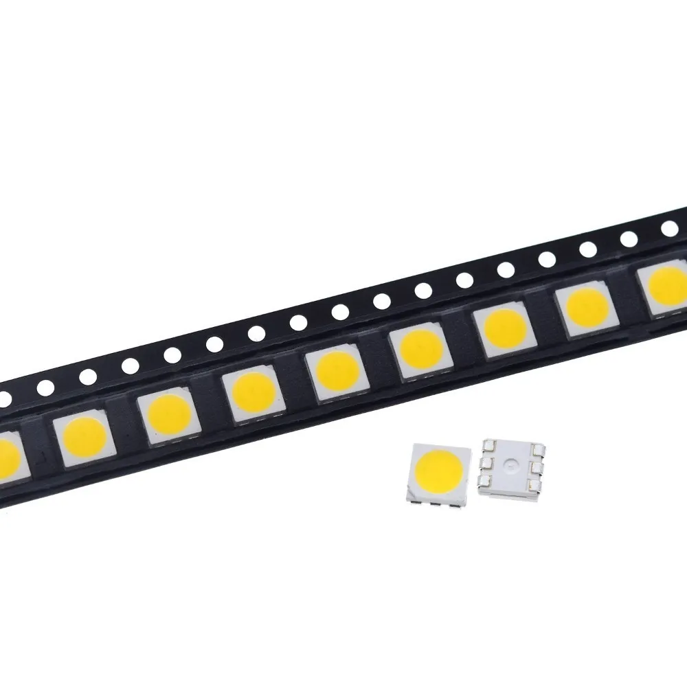 100pcs 5050 Led White Leds High-brightness Diodo Azul Luz 6500k Smd Light-emitting Diodes Smd 5050 White Light Diodo 18lm