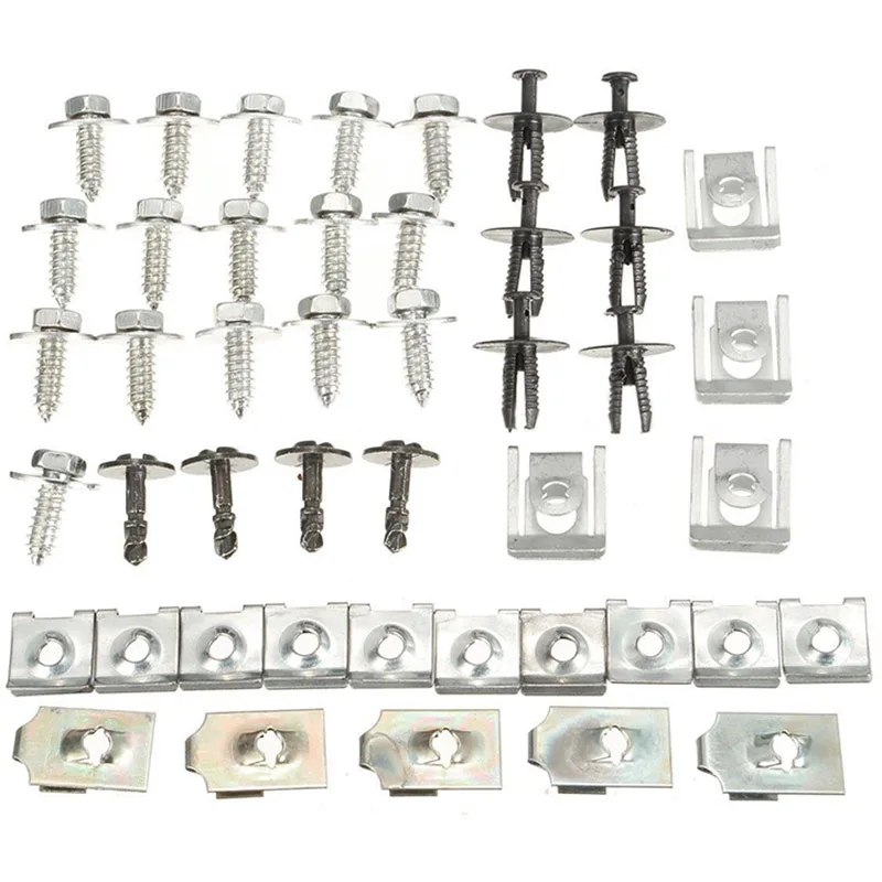 

44pcs/set Car Styling Undertray Engine Under Cover Splash Guard Undertray Screw Trim Clip Set For BMW E46 3 Series