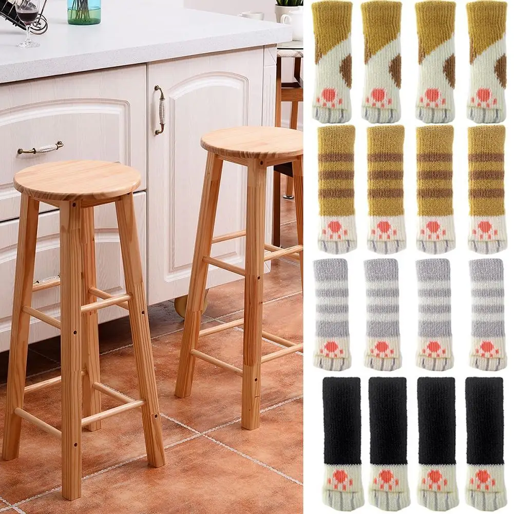 

4Pcs Bar Dining Kitchen Pub Chair Furniture Leg Table Foot Mat Pad Cover Sleeves Home Decor Table Foot Cover
