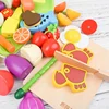 1PCS Magnetic Wooden Cutting Fruit Vegetables Food Toys Pretend Play Simulation Kitchen Model Educational Toys For Children Kids 2