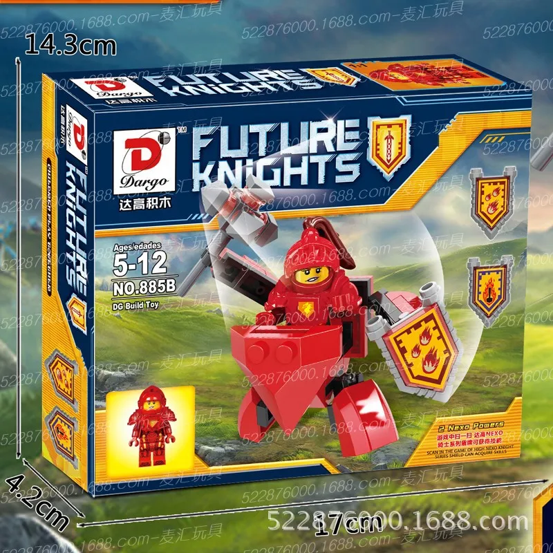 D бренд 885 A-D Future Element Knights Mech 4-Merlok Nexo сборные строительные блоки игрушки