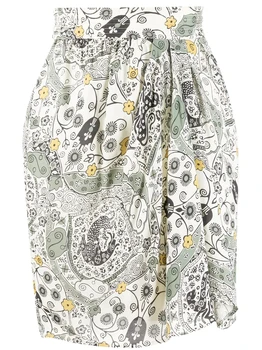 

High Waist Mini Skirt for Women Floral Print Asymmetrical Hem Vintage Short Skirts