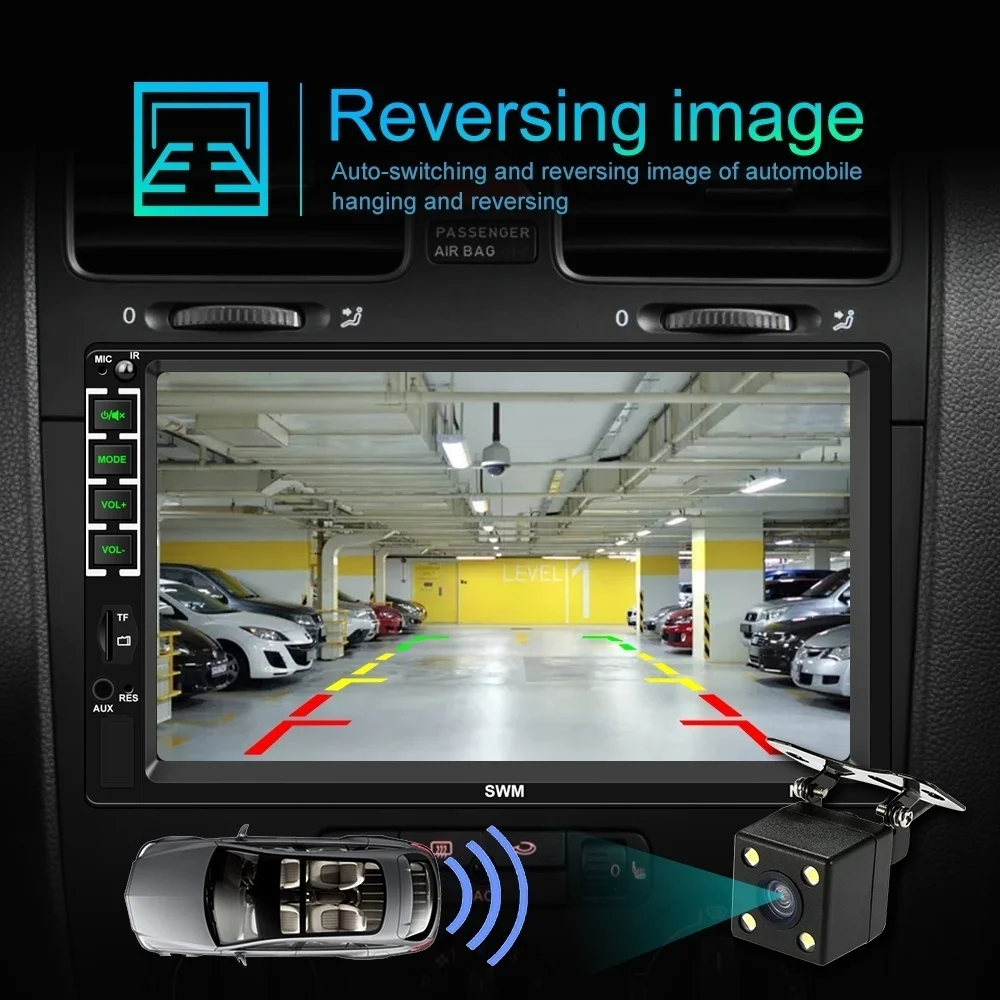 2 Din 7 ''Авторадио HD сенсорный экран автомобиля стерео радио Bluetooth автомобиля MP5 плеер с зеркальной связью/FM/AUX/USB/SD Функция+ CAM