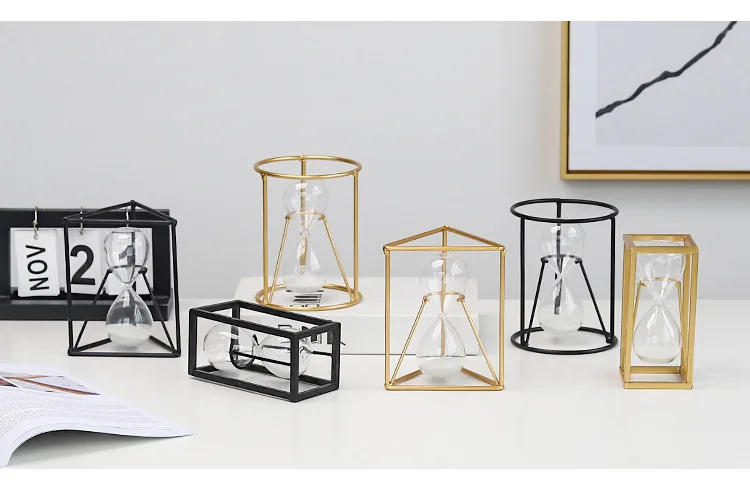 Sand+ glass+ iron innovative European hourglass timer desktop sand timer home decoration gift ornaments