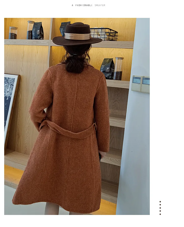 Осень и зима новое двустороннее шерстяное пальто ручной работы женское длинное шерстяное прямые продажи с фабрики