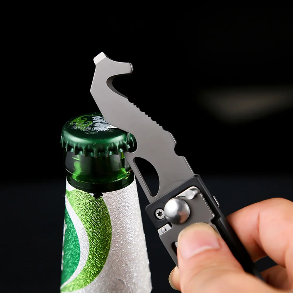 New Keychain Stainless Steel Folding Knife Multi-function Tool Personality Creative Mini Bottle Opener Rope Cutter Screwdriver 5