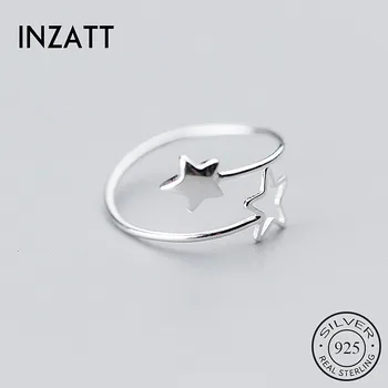 INZATT Real 925 Sterling Silver Star Adjustable Ring For Fashion Women Party Minimalist Fine Jewelry 2020 Cute Accessories Gift