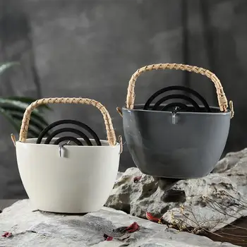 

Hollow Insulated Innovative Portable Iron Mosquito Coil Holder Case Anti-Scalding Garden Mosquito Rack Porcelain Mosquito Box