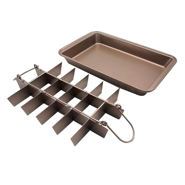 Brownie Pan with Dividers, 18-Cavity and 31X20cm, Non-Stick Divided Brownie  Tin for Baking/Pre Cut Brownie Tray - AliExpress