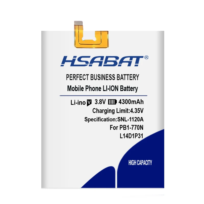 HSABAT 4300 мАч L14D1P31 аккумулятор для lenovo PB1-770N PB1-770M PHAB Plus