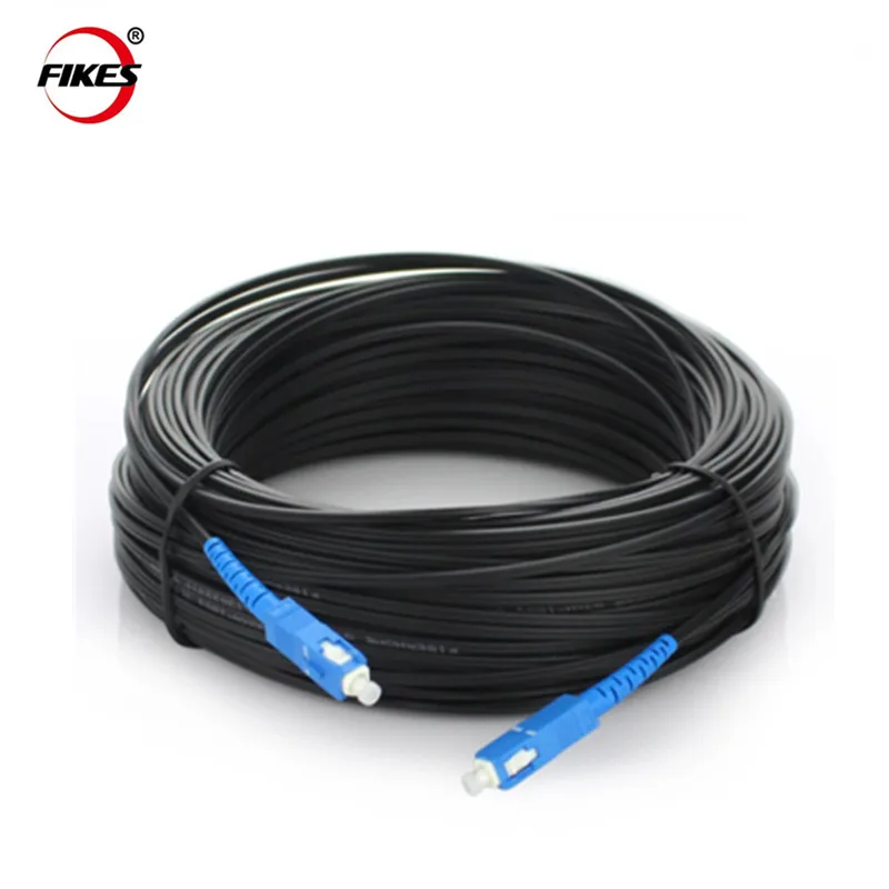 

50Meters Outdoor Drop Cable SC UPC Simplex FTTH Drop Patch Cable Single mode Fiber Optic Patch Cord FTTH Fiber Optic Jumper