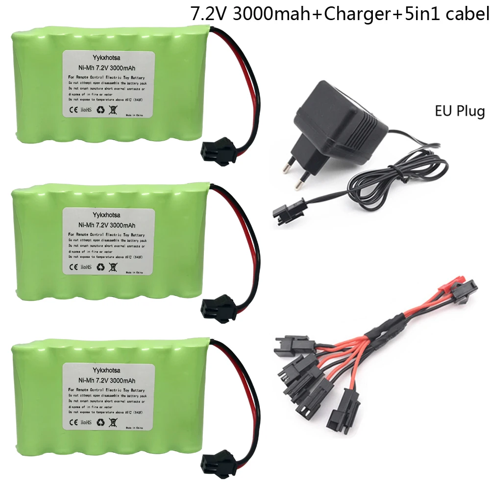 

7.2V 3000mah AA NI-MH battery with charger set for RC electric toy boat car Tanks Truck Robot upgrade 7.2V nimh battery