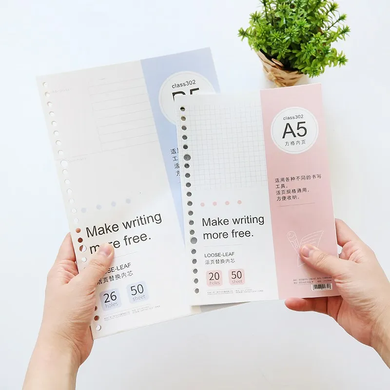 

A5 B5 Loose Leaf Notebook Refill Spiral Binder Planner Inner Page Inside Paper Dairy Weekly Monthly Plan To do Line Dot grid