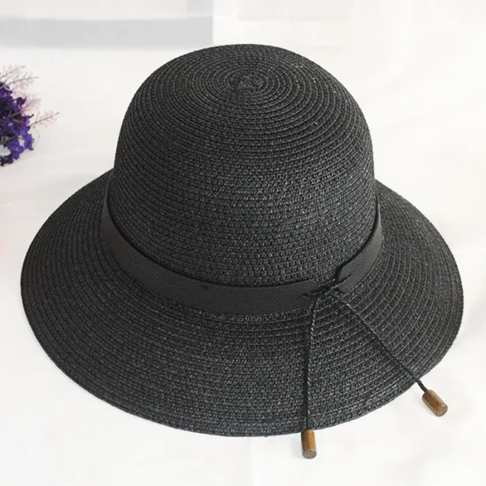 Sun Hat Women Ladies Summer Wide Brim Straw Hat Fisherman Hat for Outdoor Holiday Beach Seaside TS95