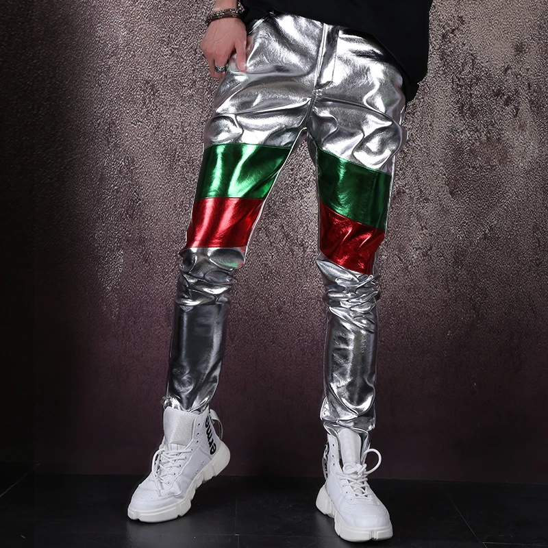 Мужские повседневные уличные брюки s Pantaloni Uomo из искусственной кожи в стиле хип