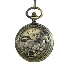 

2021 New Style High Quality Retro Bronze Mechanical Pocket Watch Fashion Hollow Skeleton Hand Wind Steel Dial Watch Gifts
