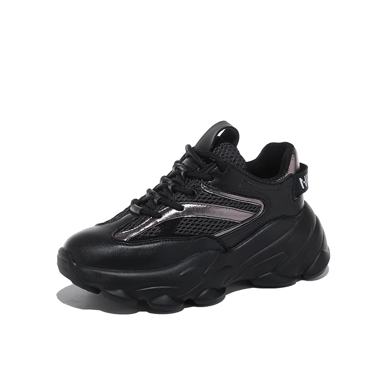 TKN; женские осенние черные кроссовки на платформе; женская повседневная обувь на плоской подошве; дышащая мягкая женская обувь на массивном каблуке; zapatos de mujer; 865 - Цвет: 865 Silver