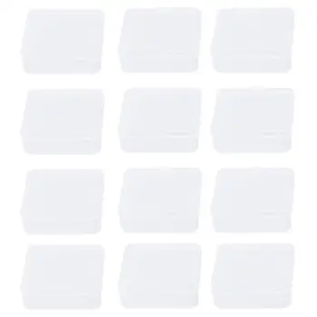 

12 Pcs Storage Box Plastic Small Clear Toolbox Medicine Box Container Tool Box Component Storage Box (7.4x7.4x2.5cm)