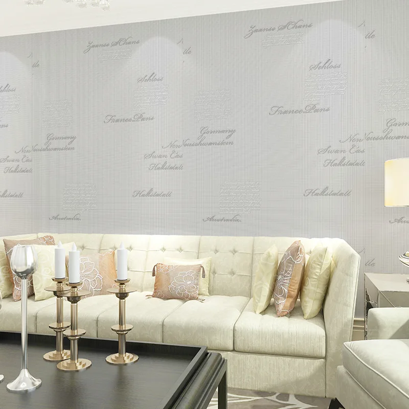 

Non-woven environmentally friendly European retro children's room English alphabet wallpaper American coffee shop restaurant