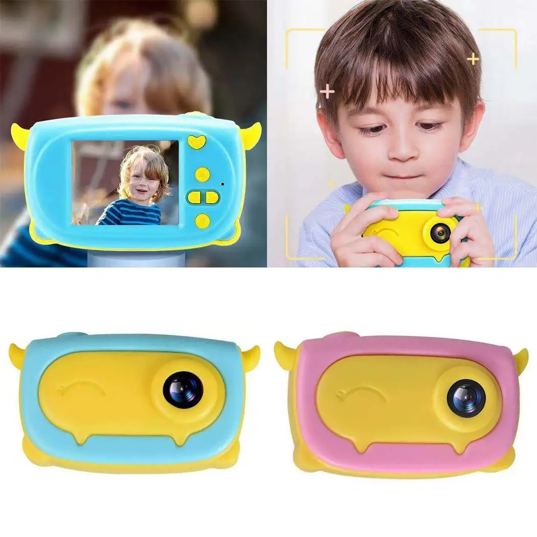 Креативная мини-камера для детей с высокой четкостью 800 Вт 1080x720 P 64 ГБ, развивающие игрушки USB синего/розового цвета