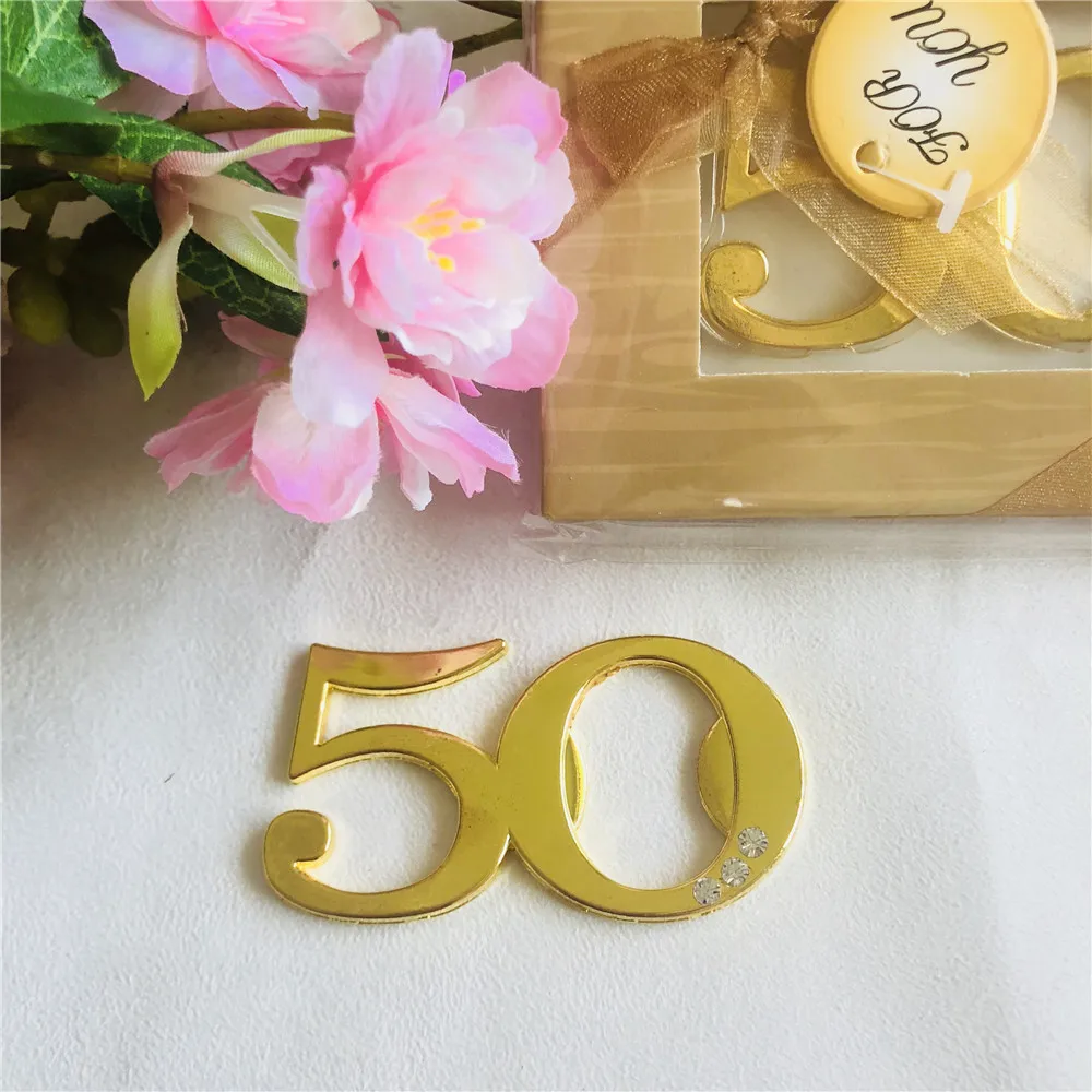 50-летие вечерние открывалка для бутылок пива свадебное мероприятие день рождения гостей подарок Золотой металлический резак вечерние украшения поставки