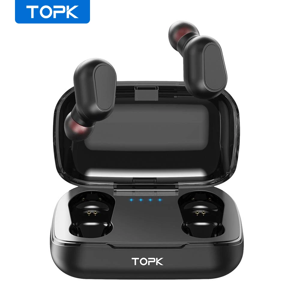 TOPK TWS Bluetooth 5 0 беспроводные наушники с микрофоном мини для Xiaomi смартфона|Наушники