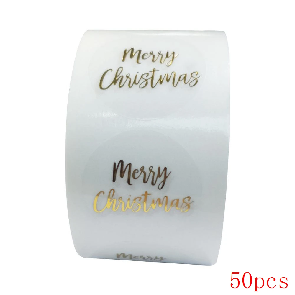 50-500pcs Christmas Gift Sealing Stickers 1 inch Thank you Love Design Diary Scrapbooking Stickers Party Gift Decorations Labels 