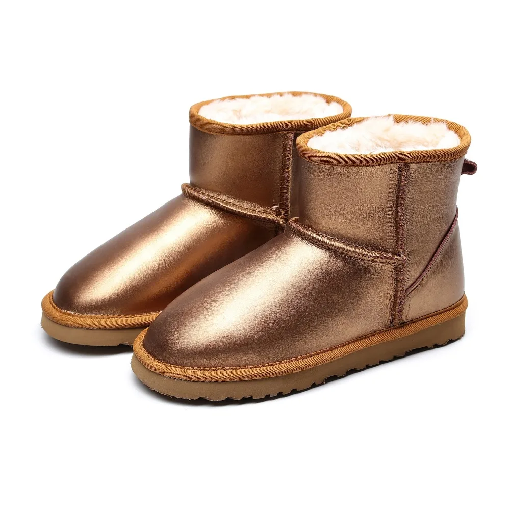 gold snow boots