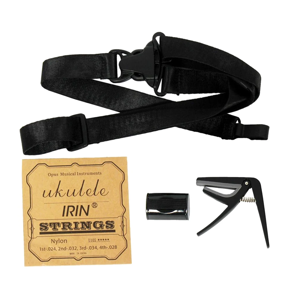 Ukulele Begginer Kit Strap+Strings+Capo+Rhythm Sand Shaker Hammer for Beginner Practice