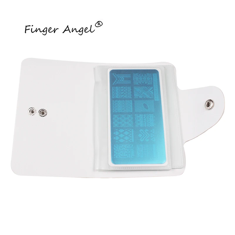 Finger Angel Серебряный лазер для дизайна ногтей штамп пластина чехол для дисков для стемпинга папка сумка для хранения ПВХ Различные конструкции органайзер для ногтей# FJH23