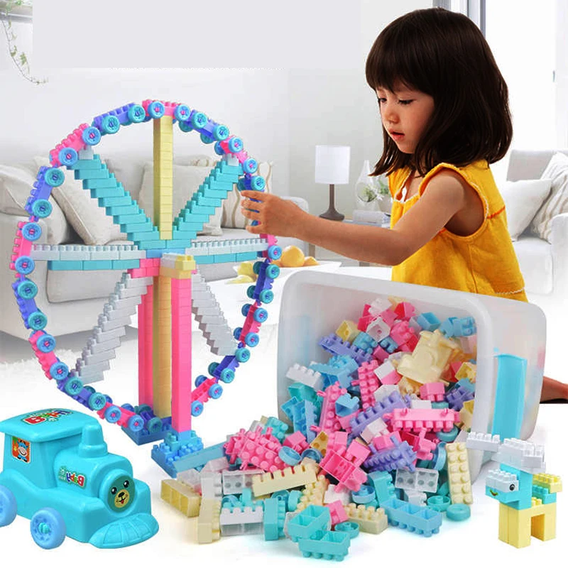 

Quality 2020 New 600 Pieces Building Blocks Toy City DIY Creative Bricks Bulk Train Model Figures Educational Kids Toys