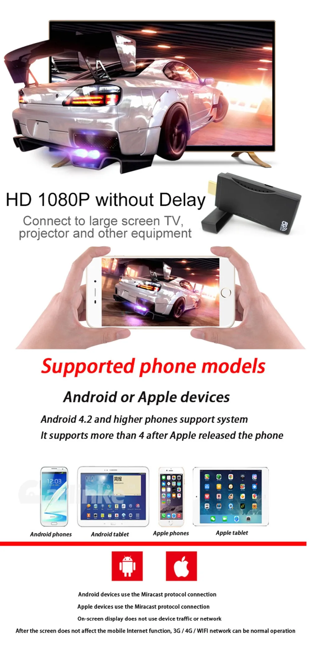 P tv Airplay wifi miracast переходник для зеркального экрана на любое устройство HDMI Dongle автомобильный тв wifi для цифровой автомобильный телевизор тюнер автоигра