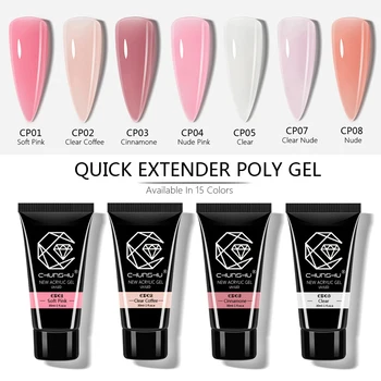 

Poly Nail Gel Extension Builder Gel Nail Art Transparent Clear Camouflage Color Hard Jelly Quick Building For Nail Poly Gel Kits