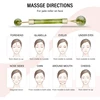 2PC Natural Jade Stone Gua sha Face Lift Roller Gouache Scraper Guasha Massage Tools Facial Body Anti Wrinkle Beauty Massager 3