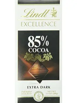 

Lindt Chocolate Bar Dark Chocolate 85 Percent Cocoa Extra Dark 3.5 Oz Bars Case Of 12