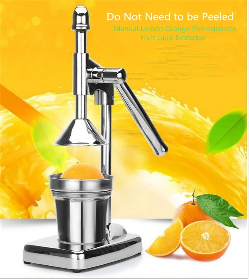 

Stainless Steel Manual Lemon Orange Pomegranate Fruit Juice Extractor Hand Press Citrus Squeezer Fruit Juicer Pressing Machi New