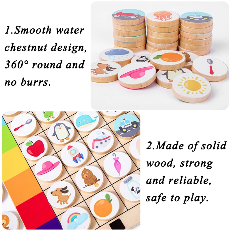 Character Graphics Pairing Storytelling Wooden Board Game Alphanumeric Color Cognition Storytelling Early Education Children Toy 5