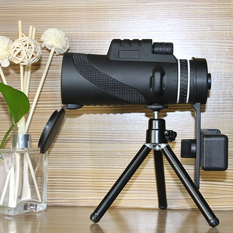 Lente ao ar Livre para Smartphone Militar com Clipe de Telefone Zoom Telescópio Monocular Shimmer Night Scope Câmera Ocular Tripé 40x60 2 zoom telescópio monocular shimmer night scope câmera