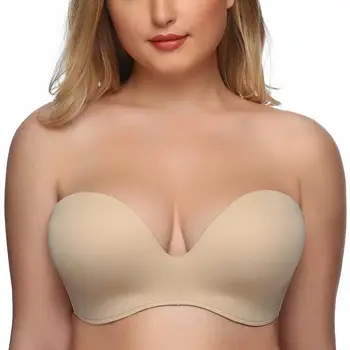 

Non-slip Strapless Smooth Bra Women Push Up Plus Size Underwear Seamless Lift Silicone Brassiere Wirefree Bralette Boobs Femme